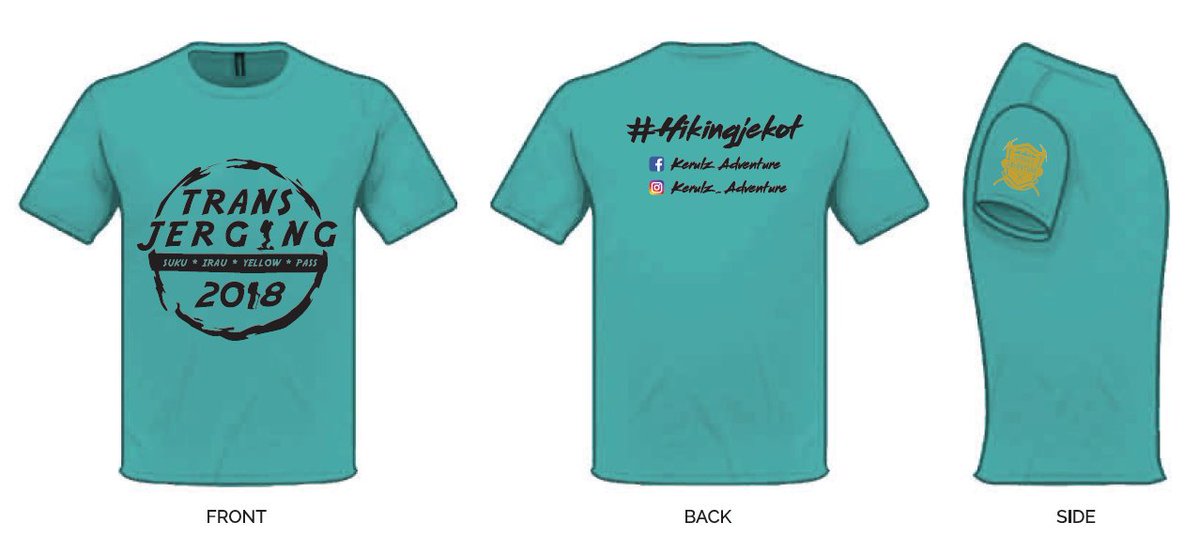 PRE-ORDER T-SHIRT TRANS JERGING 👕

RM30 sehelai
**postage add RM10 SM/ RM12 SS

BERMINAT BOLEH WHATSAPP INA OR BABAH YE. NO TEL SEPERTI DIBAWAH 👇🏻

📲 Contact:
Babah - wasap.my/60182684613 
Ina - wasap.my/60143944324

#KAoutdoorservices
#kerulzadventure
#hikingjekot