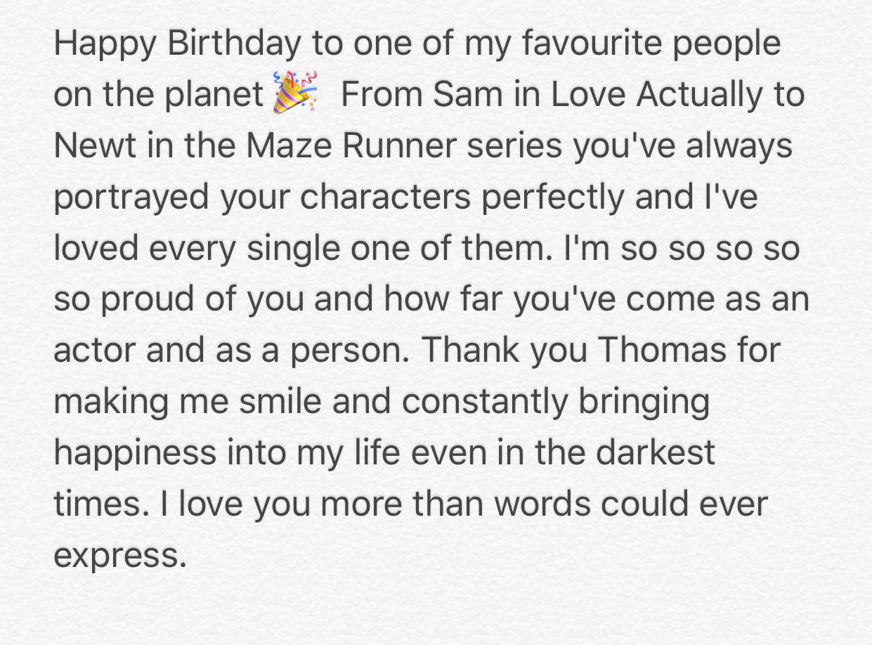 Happy 28th Birthday Thomas Brodie Sangster I love you more than anything 