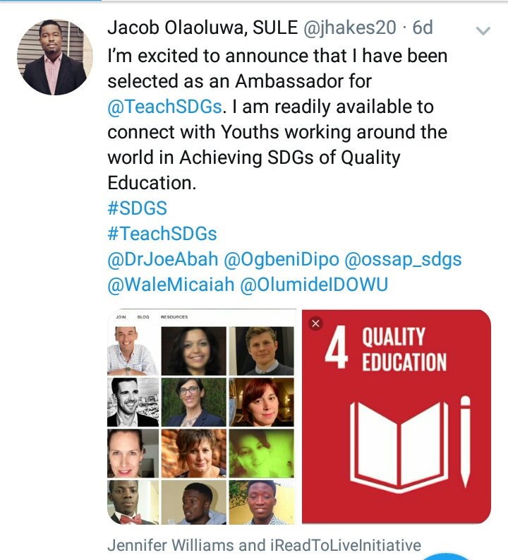WaleMicaiah's tweet photo. @jhakes20 is a member of @iRead_Live Initiative and was recently selected as an Ambassador for @TeachSDGs. This Football Tournament #BalancingAcademics is one way him and his team are teaching #SDGs @TeachSDGs
#SportAndEducation
#LetsPlay https://t.co/LXb1KcVxAK