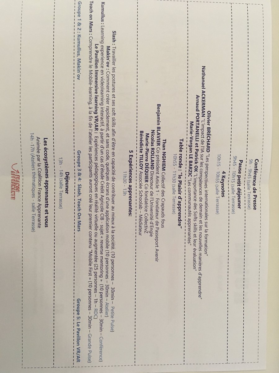 L’évènement #FranceApprenante est lancé ce matin avec <a href="/perrinegrua/">Perrine Grua</a>, <a href="/boris_sirbey/">Boris Sirbey</a> , <a href="/CollectivZ/">CollectivZ</a> / <a href="/LeLabRH/">Le Lab RH</a> 
La journée va être riche en interventions. 
#Keynotes #TableRonde #Experiences #Formations #Echanges