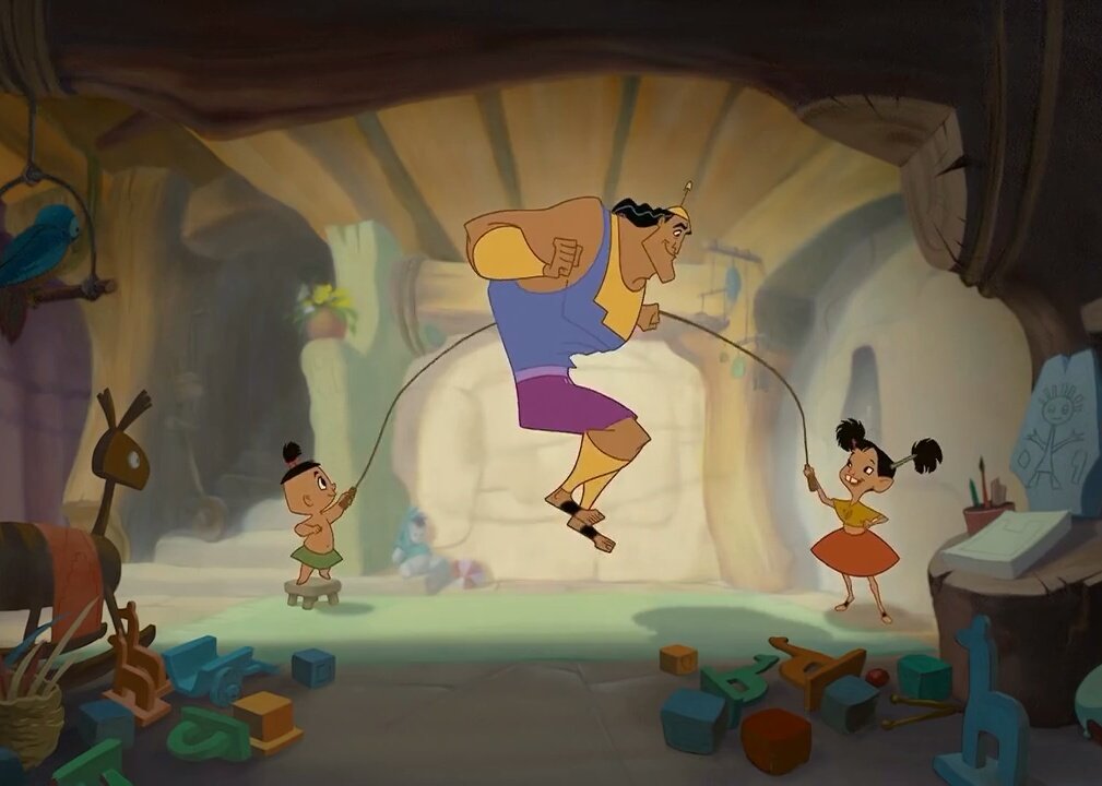 -no entiendo digame otra vez que relacion tiene con pacha
-soy la tia del nieto del hermano de la esposa del primo de su tia ... tia politica
-aha
-no es asi kronk?
-🎶monitos en la cama saltan sin parar uno se cayo y se puso a llorar🎶