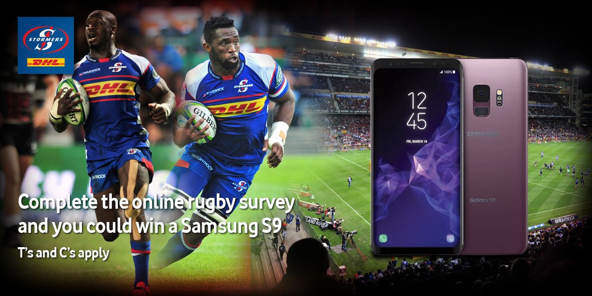 THESTORMERS's tweet photo. There’s no better sight for us than seeing #TheFaithful at a packed #DHLNewlands. We want to know what makes our fans tick. We’re giving away a Samsung S9 to one lucky fan who completes our online rugby survey. #WeStandTogether. Click here to get started: https://t.co/UZxFHZ2JD2 https://t.co/lIEoBJI1iU