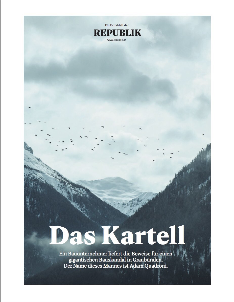 RepublikMagazin's tweet image. Heute als Beilage der #BündnerWoche bei 37&apos;755 Bündnerinnen und Bündnern im Briefkasten: #Das_Kartell als Printmagazin. #Extrablatt