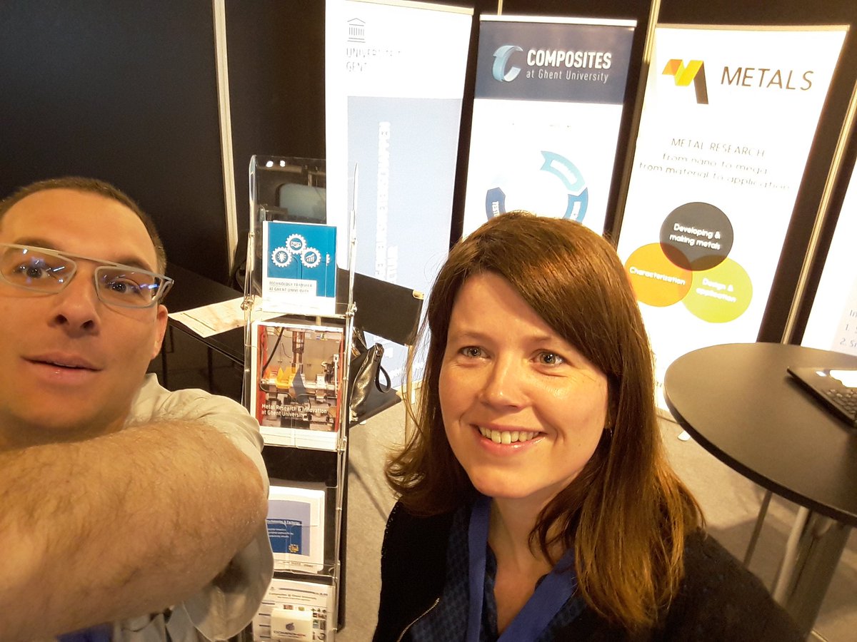 jpdmaeye's tweet photo. Colleagues at #ae2018 @flandersexpo boot 311 @UGentMnF #ugentmetals #ugentcomposites @UGentTT looking forward to your visit https://t.co/zBRBGa4M97