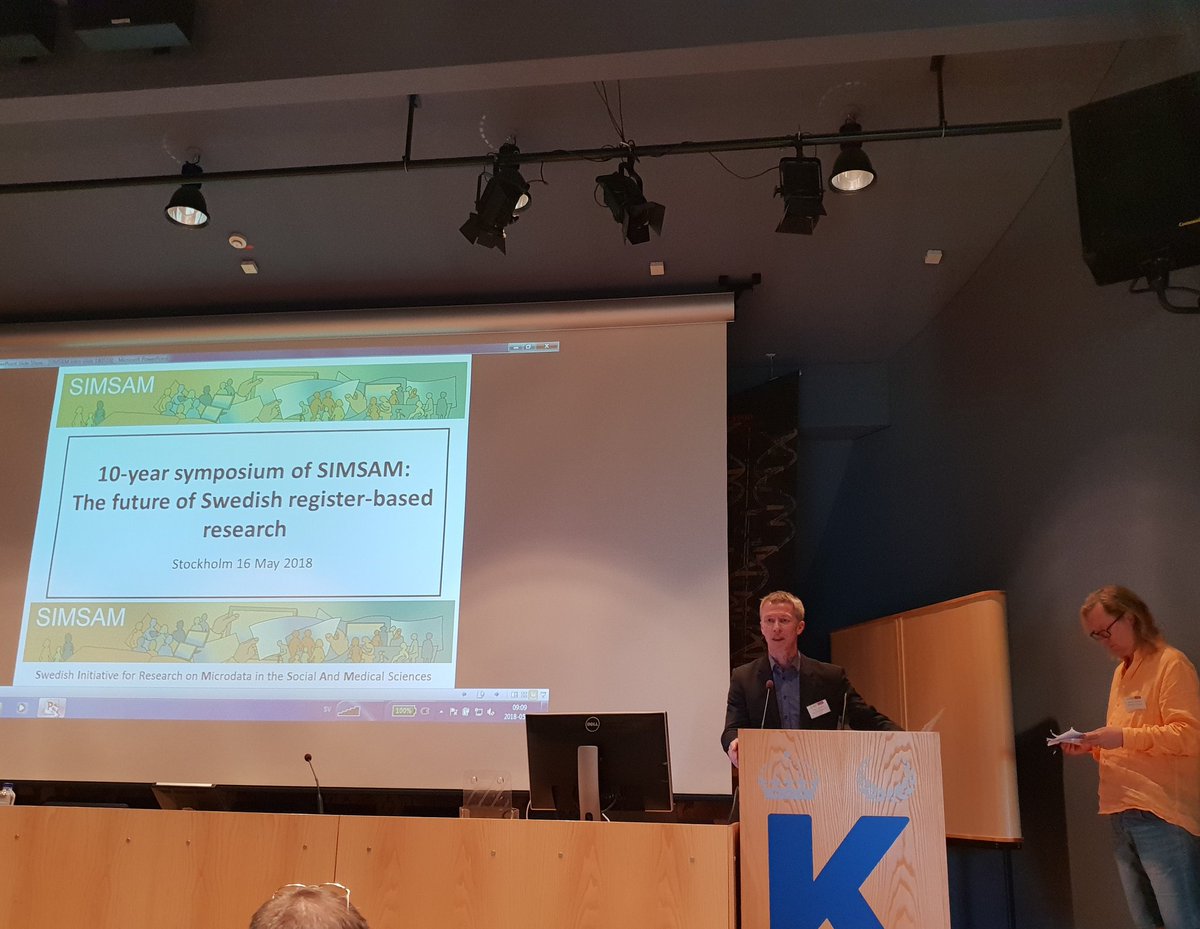 ProfLagergren's tweet photo. Opening of the 10-year symposium of #SIMSAM by Professors Jesper Lagergren @karolinskainst and Gunnar Andersson Stockholm University #registerbasedresearch #research #microdata https://t.co/7Zm0Zb02qe