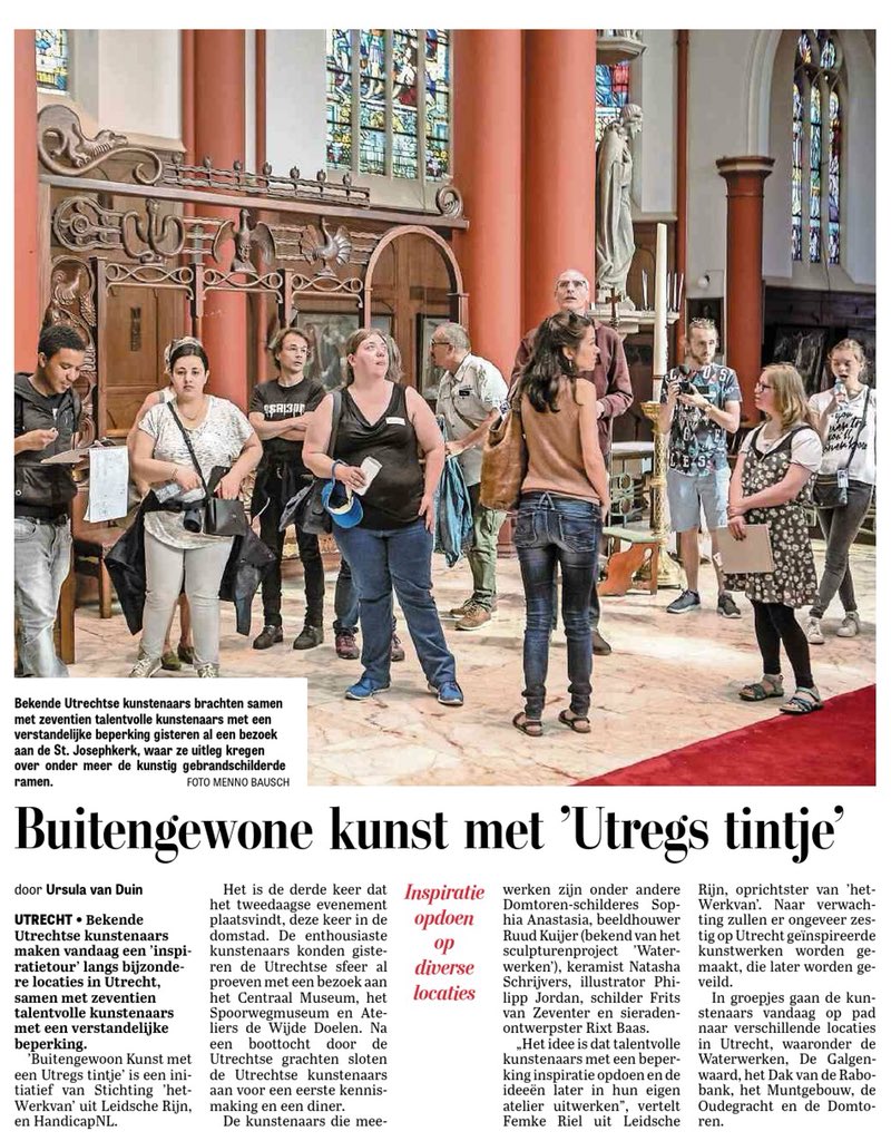 ursulavanduin's tweet image. Vandaag in @telegraaf030 Buitengewoon kunst met een Utregs tintje. De schilderijen worden geveild op 4 november. Opbrengst is voor realisatie kusteducatie voor mensen met verstandelijke beperking. #Utrecht #Leidscherijn
