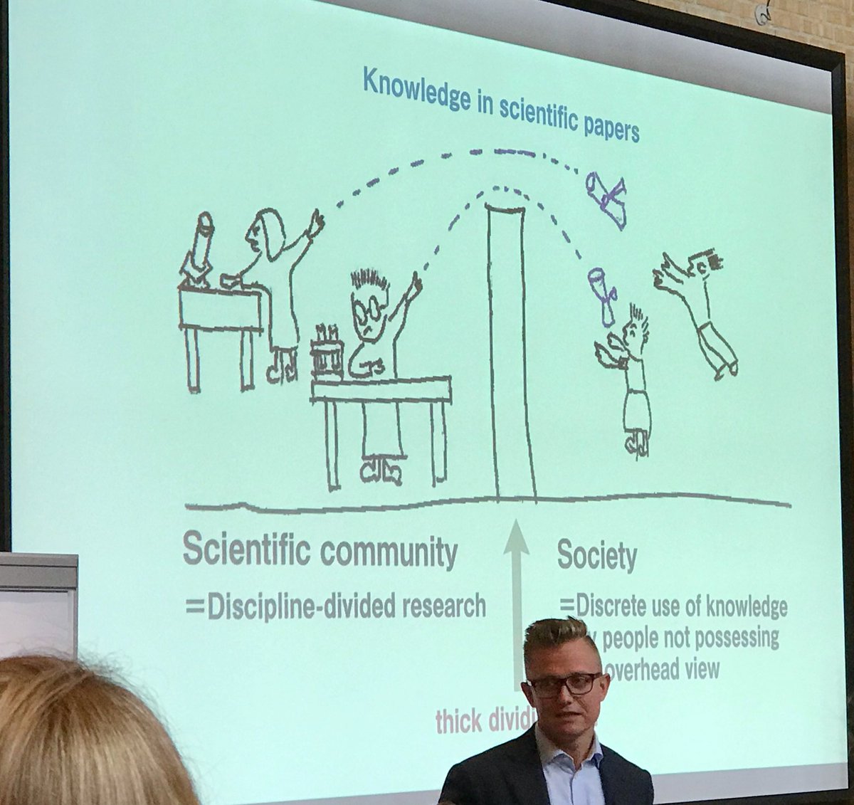 ane_sand's tweet photo. David Budtz Pedersen fortalte om forskningens impact på #PUREbrugerdag #ForskningsImpact @HumanomicsMap https://t.co/XwJT6xcq3X