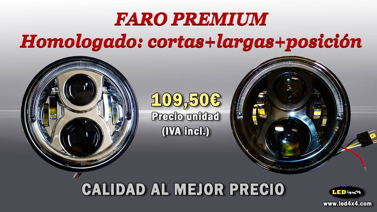 LED4X4com's tweet image. HA LLEGAO!! FARO PREMIUM!! 7 pulgadas y Homologado con cortas, largas y posición ‼️ autoled4x4.com/es/buscar/busc…