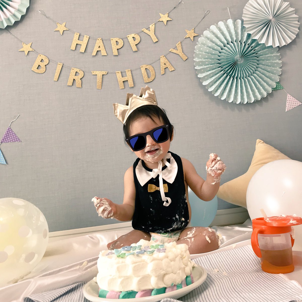 どらさん در توییتر 誕生日おめでとう 自宅でスマッシュケーキをやりました もう1歳かー