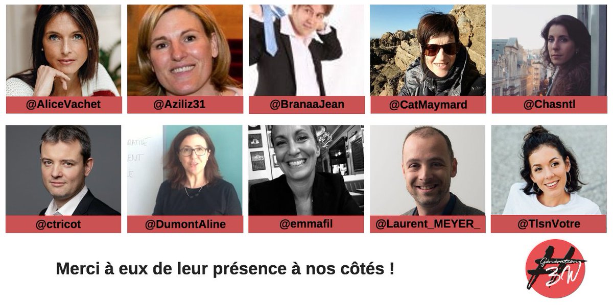 Generation3W's tweet photo. Ils partagent cette envie de booster l'#entrepreneuriat au féminin ! 👏

Merci à eux de leur présence à nos côtés ! 

@AliceVachet 
@Aziliz31 
@BranaaJean 
@CatMaymard 
@Chasntl 
@ctricot 
@DumontAline 
@emmafil 
@Laurent_MEYER_ 
@TlsnVotre https://t.co/4X1Y5lylCz