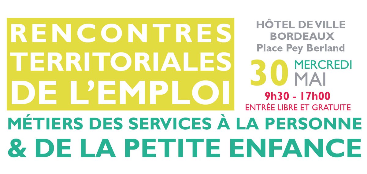 [Forum Emploi 📝] + 40 employeurs présents pour vous proposer + 400 offres d'emploi dans les métiers des Services à la Personne &amp; Petite Enfance ! Toutes sortes de contrats proposés ! Préparez vos CV !!
bit.ly/2vqD71y