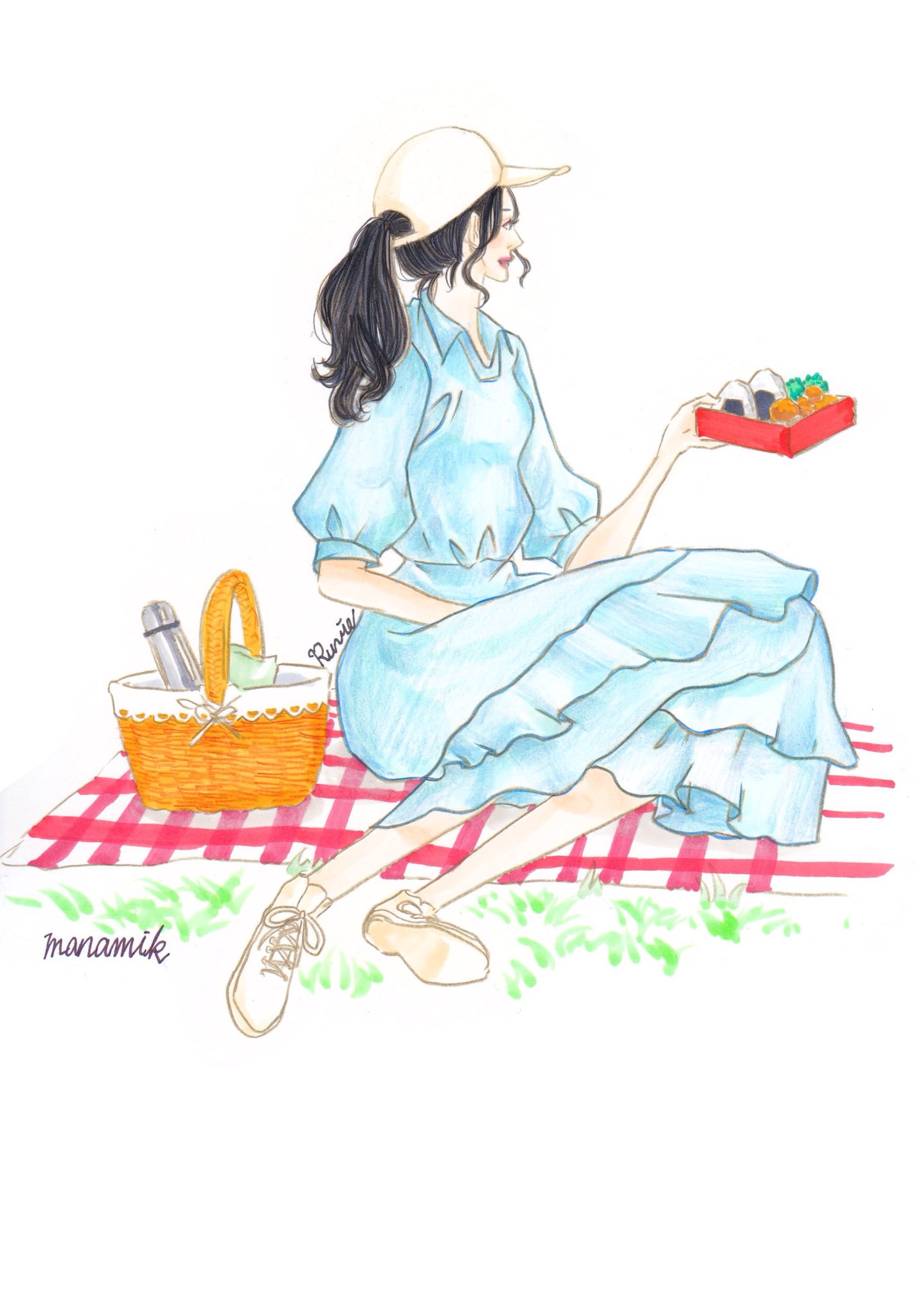 Ruvie ルビー Ruvieでコーディネート6 イラストで 分かりやすくご紹介 本日は Travel Indigo キャップ スニーカー を合わせて ピクニックやデートへ オフショルにもなる 2wayデザイン T Co Z0asywa5ig Ruvie
