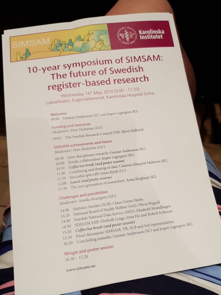 ProfLagergren's tweet photo. Swedish Initiative for research on Microdata in the Social And Medical sciences #SIMSAM funded during 10 years by #swedishresearchcouncil symposium today with a great agenda #registerbasedresearch #ugir #simsamugir https://t.co/Sv3v9K04In