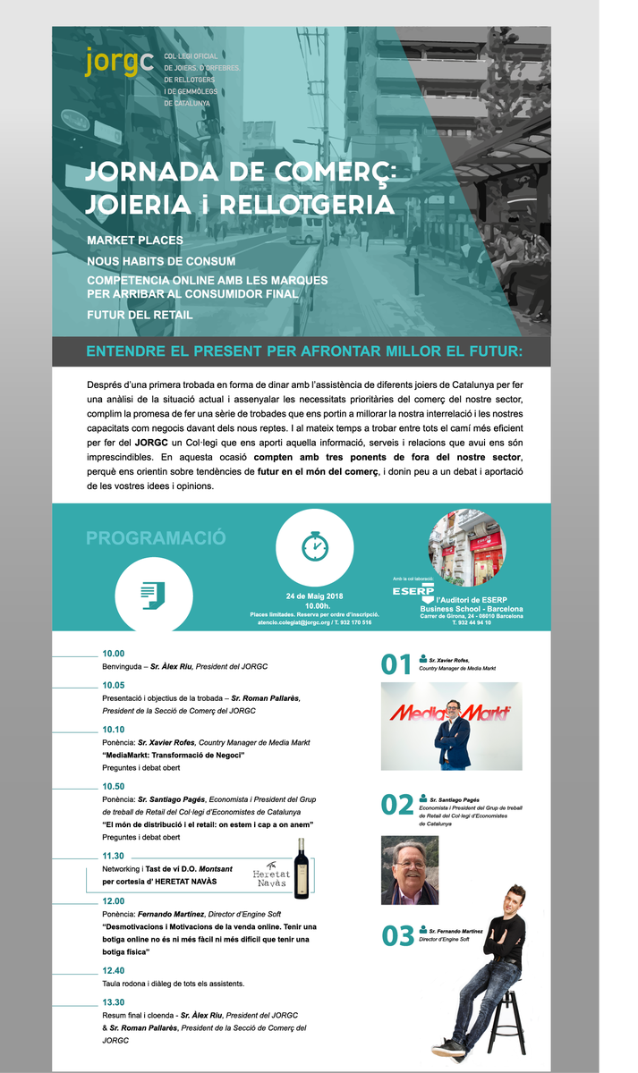 patriciacoll's tweet photo. El futuro del comercio minorista, a debate en Barcelona https://t.co/gLaycpKL7n vía @goldandtimeorg #retail #joyeria #relojería #eventos #TransformacionDigital #ecommerce @EscolaJORGC @ESERP @economistescat @MediaMarkt_es @EngineSoftware https://t.co/MRglIKrz67