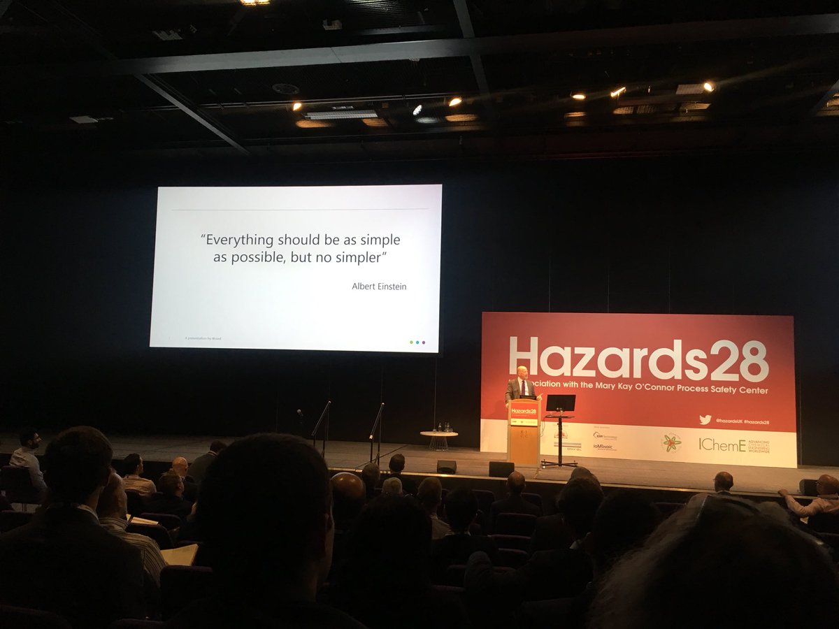 Keeping things simple is central to process safety, and mirrors our approach to the integration of HF into safety assurance #Hazards28