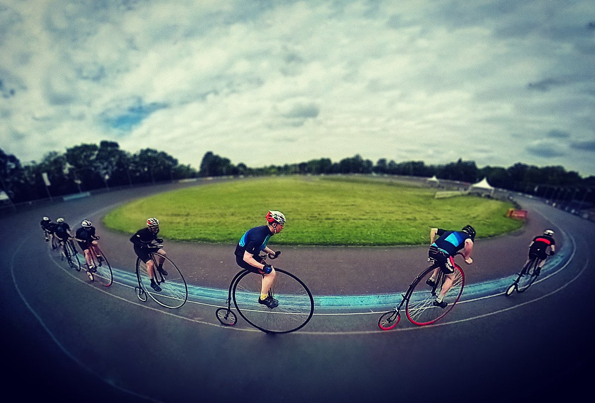 JoffSummerfield's tweet photo. The team training for the #PennyFarthing hour record attempt on 15th June. #hernehillvelodrome #thehourrecord https://t.co/XlQYtejM0H