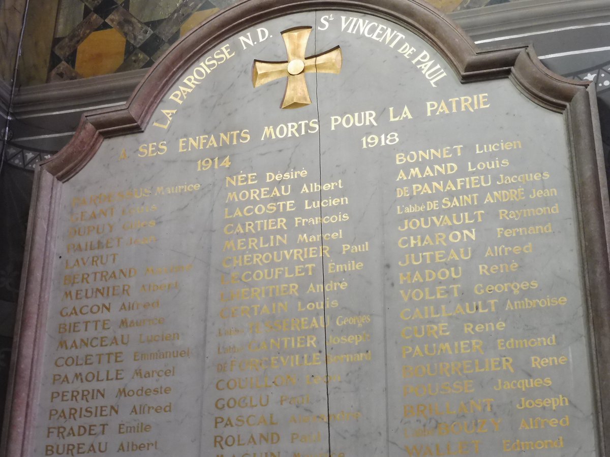 MDHDefense's tweet photo. Plaque #MPF #1GM également dans l'église Saint-Vincent-de-Paul de #Blois #MDHDefense https://t.co/mSkLMPHk23