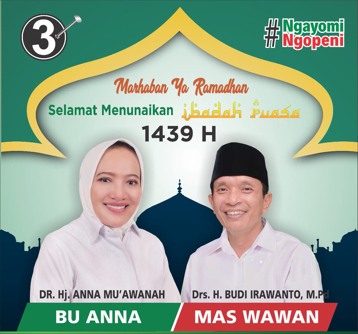 Marhaban Ya Ramadhan bulan ramadhan telah tiba mari sucikan hati dan fikiran. 😊 

#NgayomiNgopeni 
#Bojonegoro 
#SalamTigaJari 
#Ramadhan