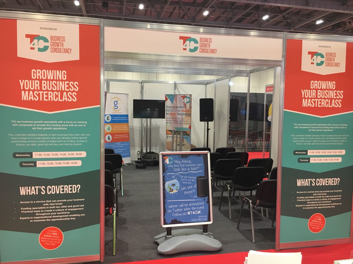 T4CUK's tweet photo. Good morning everyone! We're at @TheBusinessShow in #London today and tomorrow! Come and see our fantastic team on stand 464. π #Marketing #Grants #Funding #OnHold #Wesbites https://t.co/YTIVzsVlnK