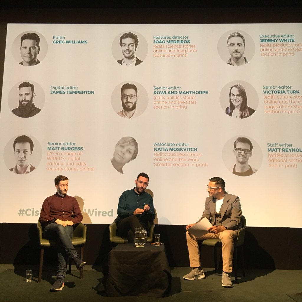 RoosterPR's tweet photo. Excited to be here with @mattburgess1 & @jtemperton from @WiredUK this morning, discussing what today’s readers want and how #technology plays a wider role in culture. #CisionMeetsWIRED https://t.co/gzoHR434He