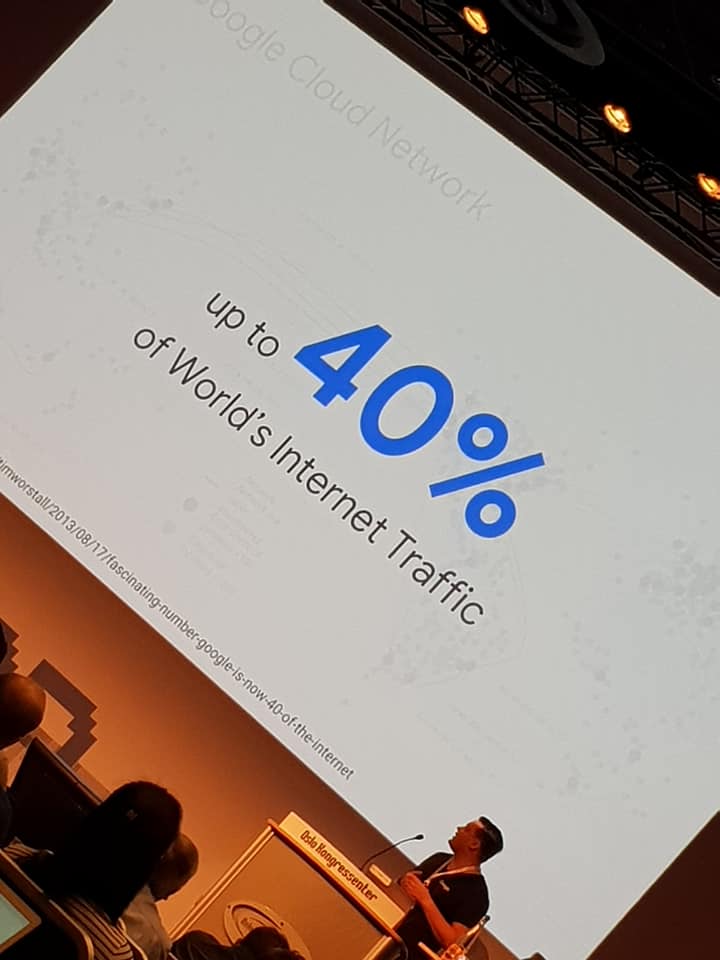 Up to 40% of world's internet traffic #googlecloud #Oslo