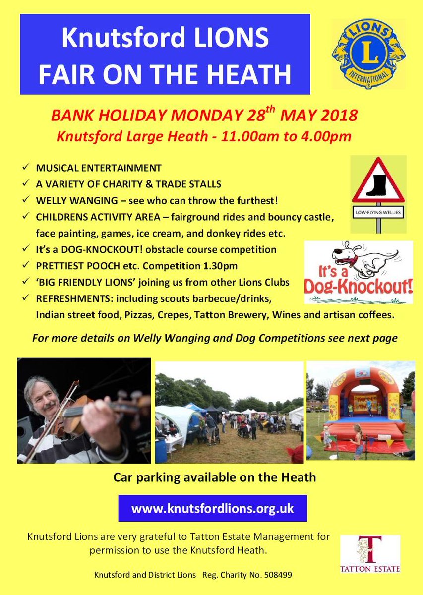 knutsfordlions's tweet photo. KNUTSFORD LIONS FAIR on the HEATH - Bank Holiday Monday 28 May. See our poster below... https://t.co/swbN9ZsprT
