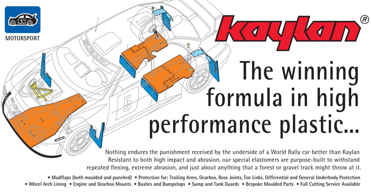 KaylanPlastics's tweet photo. The underside of a World Rally Car sustains incredible punishment on any type of rally stage, so it's obvious why a durable material like Kaylan® is proving so popular in the fabrication of rally car parts. #Motorsport #polyurethane #rally
sales@kaylan.co.uk / +44 (0) 1274 590824 https://t.co/H4Arwfx3WN