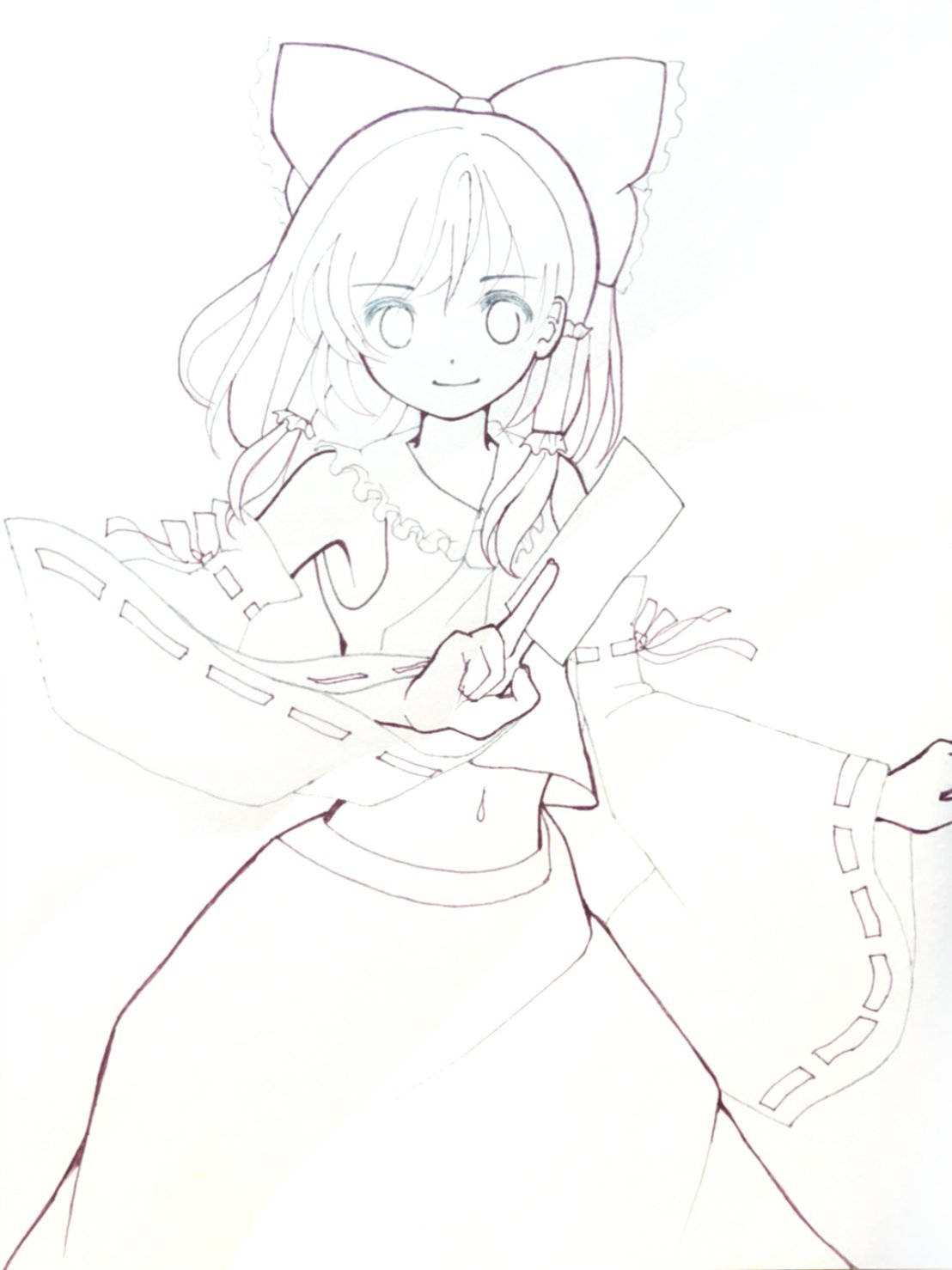 みのりん Minori あ 線画もどぞです っ 東方project 霊夢 T Co E2amkxprbr Twitter