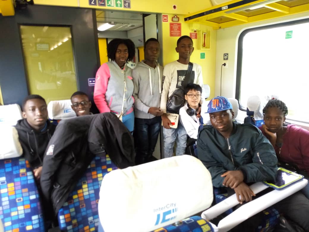 coderina's tweet photo. Journeying into the future..Robotics Team from Ghana on the train to @firstlegoleague #flloec at Debrecen Hungary #theymadeIT @BBCWorld @peac_hy @manifestive @CNNAfrica @cnbcafrica @AlJazeera_World @UNICEFGhana @MTNGhana @USEmbassyGhana @news_ghana https://t.co/cDB8HjITQR https://t.co/K39cvJK2Yn