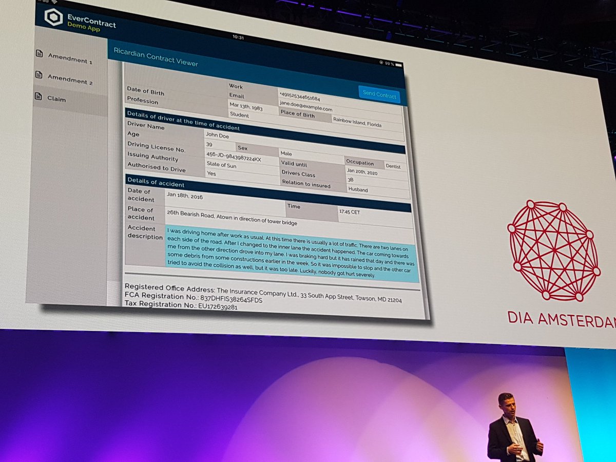 <a href="/ReportixLabs/">Reportix GmbH</a>. Smart Contracts are about to become smart and contract. Advanced flexible non-proprietary data solutions for the #Insurtech, #RegTech and #LegalTech space  @diaamsterdam #diaamsterdam