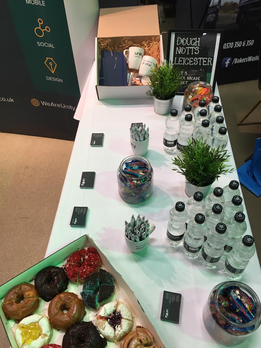 WeAreUnityUK's tweet photo. We're all set up - Find us at stand #42 at the @LeicesterRaces Cross Connections Business Expo
We've got an amazing Unity Hamper up for grabs so visit our stand to enter!
#WeAreUnity @Doughnotts #Leicester #GetCross #DigitalMarketing #SweetTreats #LocalBuiness @MagazineNiche https://t.co/Co04Ws3hs9
