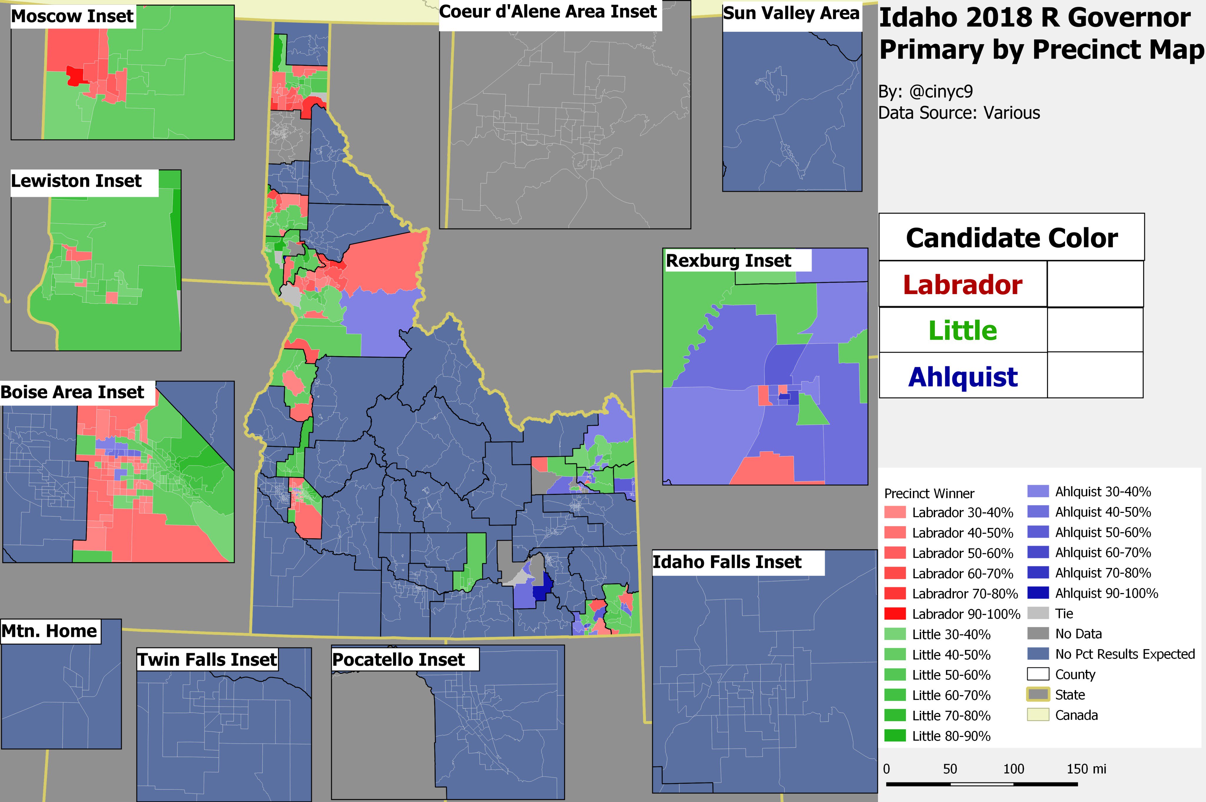 Kootenai County Precinct Map Cinyc On Twitter: "The 7Th And Final (For Tonight) #Idpol R Gov Precinct Map  Adds Boise County. It's Only 6 Precincts, So I'll Add It To The Interactive  Map - Hopefully With