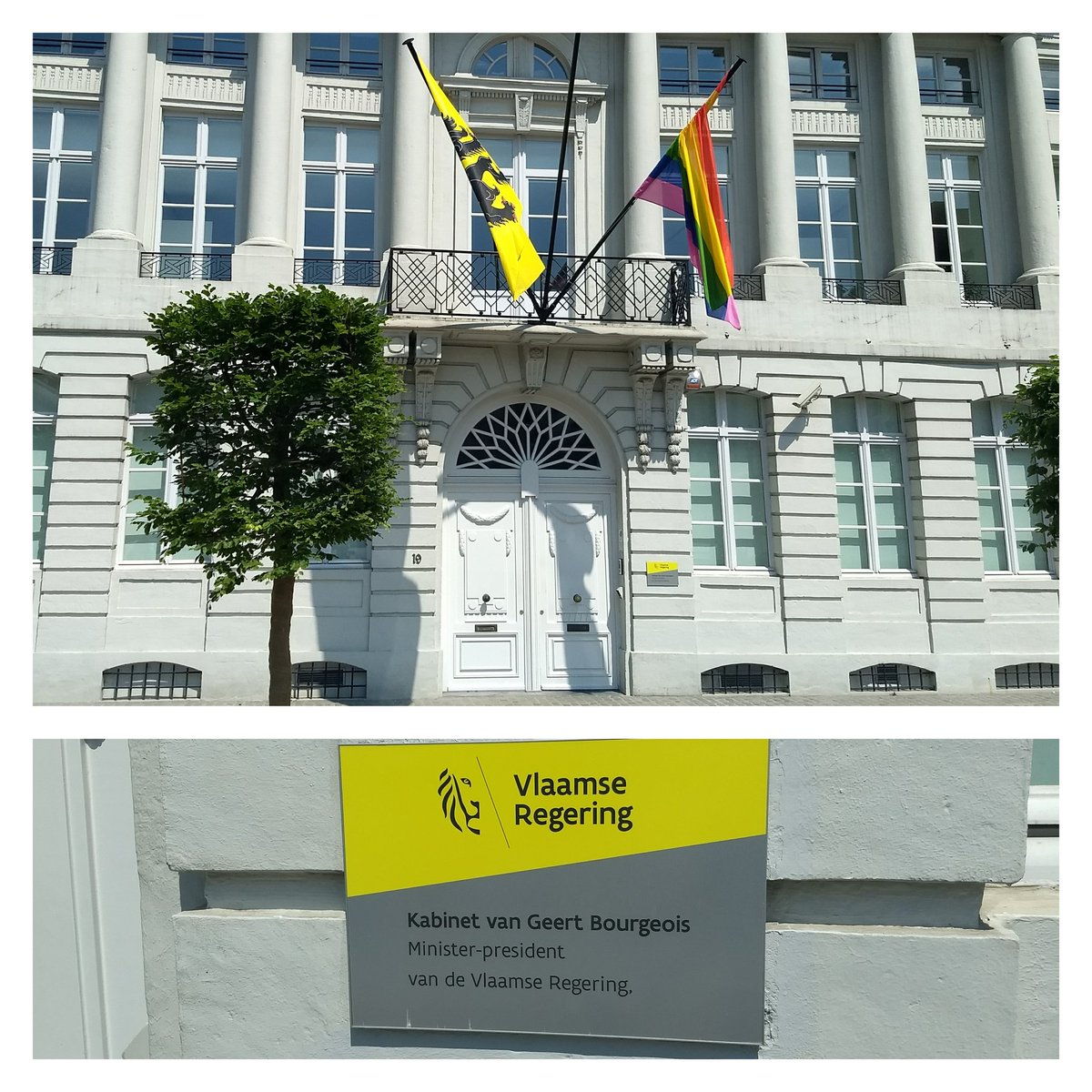 MichielTrippas's tweet photo. Ook aan de werkplek van onze MP @GeertBourgeois wappert onze #regenboogvlag deze week! #IDAHOT2018 #PRIDE https://t.co/OWcI4OHIQR