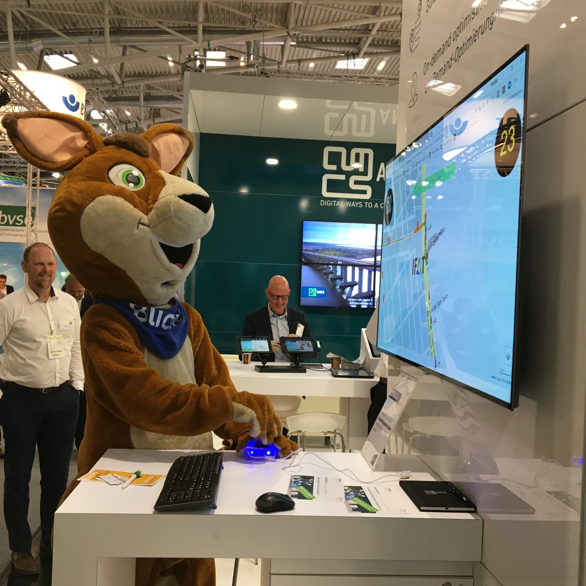 Want to beat the Kangaroo’s high score at the Guided Navigation game? Visit stand A6.205 <a href="/IFATworldwide/">IFAT worldwide</a> in Munich and give it a try! #GuidedNavigation #routing #IntelligentOptimisation