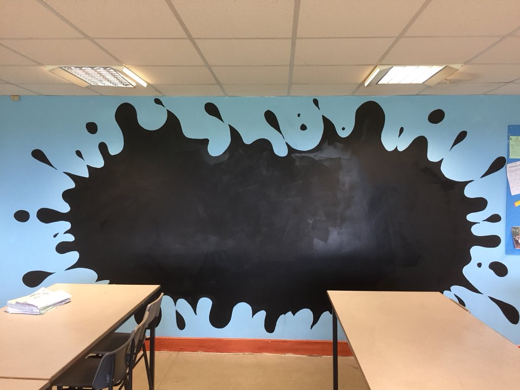 SandhighDT's tweet photo. Mr D has done a great job of the chalkboard wall in H18. We can’t wait to see how the students use this @SandbachHigh #creativity https://t.co/3aZwJSJ1Lk