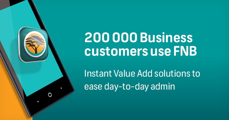 Over 200 000 users have registered for FNB Instant Value Add solutions to ease their day-to-day business admin like accounting or payroll. That's how we help. #HelpfulInnovation #FNBBusiness