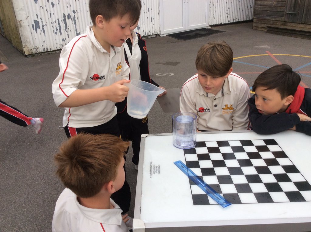 pgs_junior's tweet photo. Year Five are finding out about volume. Using their knowledge of the Ancient Greeks, they are use Archimedes Principle. #outsidemaths #mathsisfun #Ancientgreekmaths #primarymaths https://t.co/o67PQlVAou
