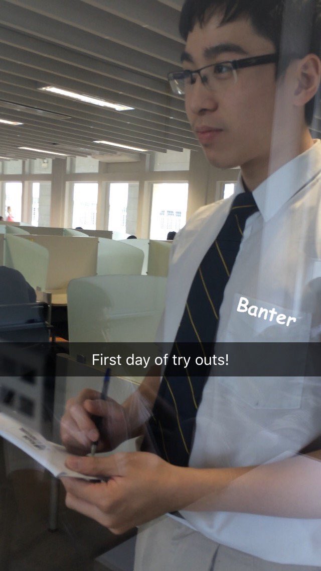 Team9reatChar's tweet image. You guessed it right...Today marks the first day of the long-awaited try outs for our sister team: #Team 9reat Banter! Here is a picture of our first team starting benchwarmer making some quick notes. #B9T #B9C