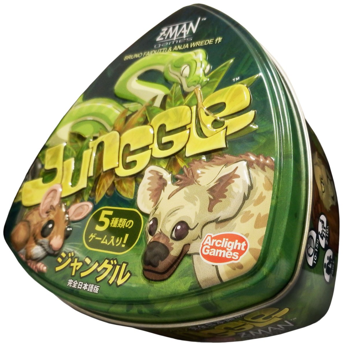 アークライトゲームズ Di Twitter 新製品 ジャングルに住む7種類の動物 それらの動物には 天敵 と ランク があるのがジャングル のルール 本ゲームでは 天敵 と ランク といった2つのルールを使って遊ぶ5種類のゲームを収録しています ジャングル 完全日本語版