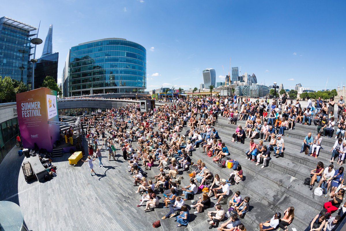 atlondonbridge's tweet photo. It's official! @LDNBridgeCity 's #SummerbytheRiver returns! 🌞🎉 Stretching along the riverside from #LondonBridge to Tower Bridge, the 3 month festival promises a diverse line-up of food, fitness, comedy, music &amp; much more >> https://t.co/4fsnVdRyuT #atlondonbridge https://t.co/El5yNRBdv1