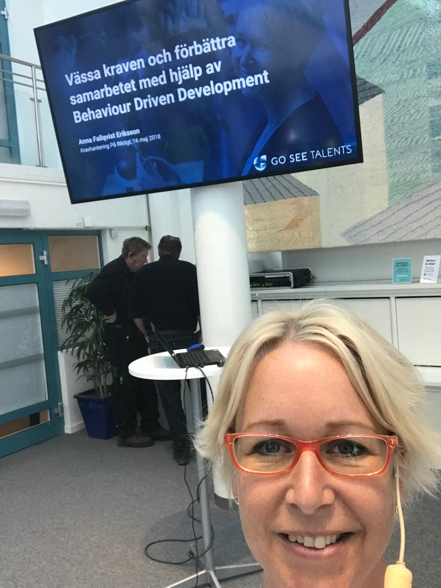goseetalents's tweet image. Right now at the conference "Kravhantering på Riktigt", our own Anna Fallqvist Eriksson talking about #BehaviourDrivenDevelopment! 👊
@Konsultbolag1 #BDD #conference #kravhantering #kravhanteringpariktigt