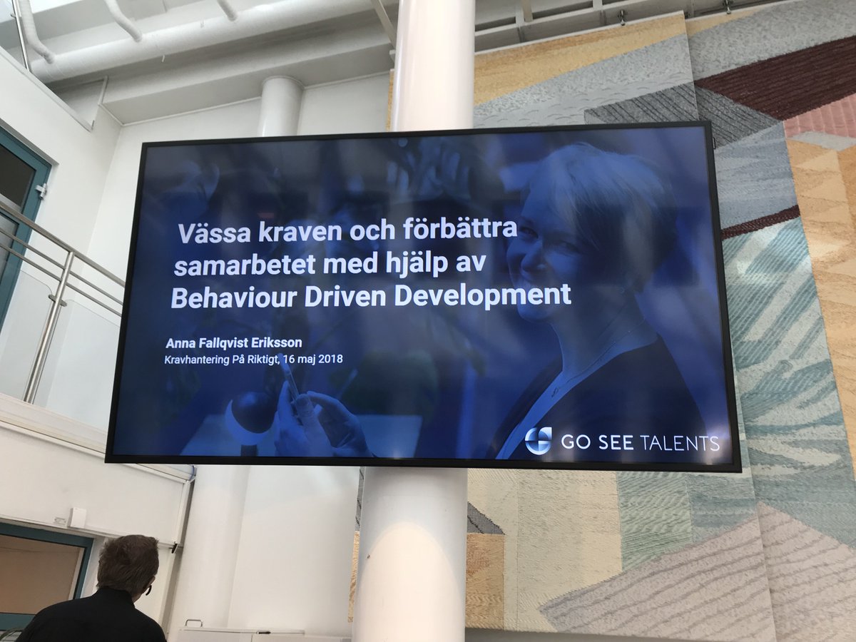 goseetalents's tweet image. Right now at the conference "Kravhantering på Riktigt", our own Anna Fallqvist Eriksson talking about #BehaviourDrivenDevelopment! 👊
@Konsultbolag1 #BDD #conference #kravhantering #kravhanteringpariktigt