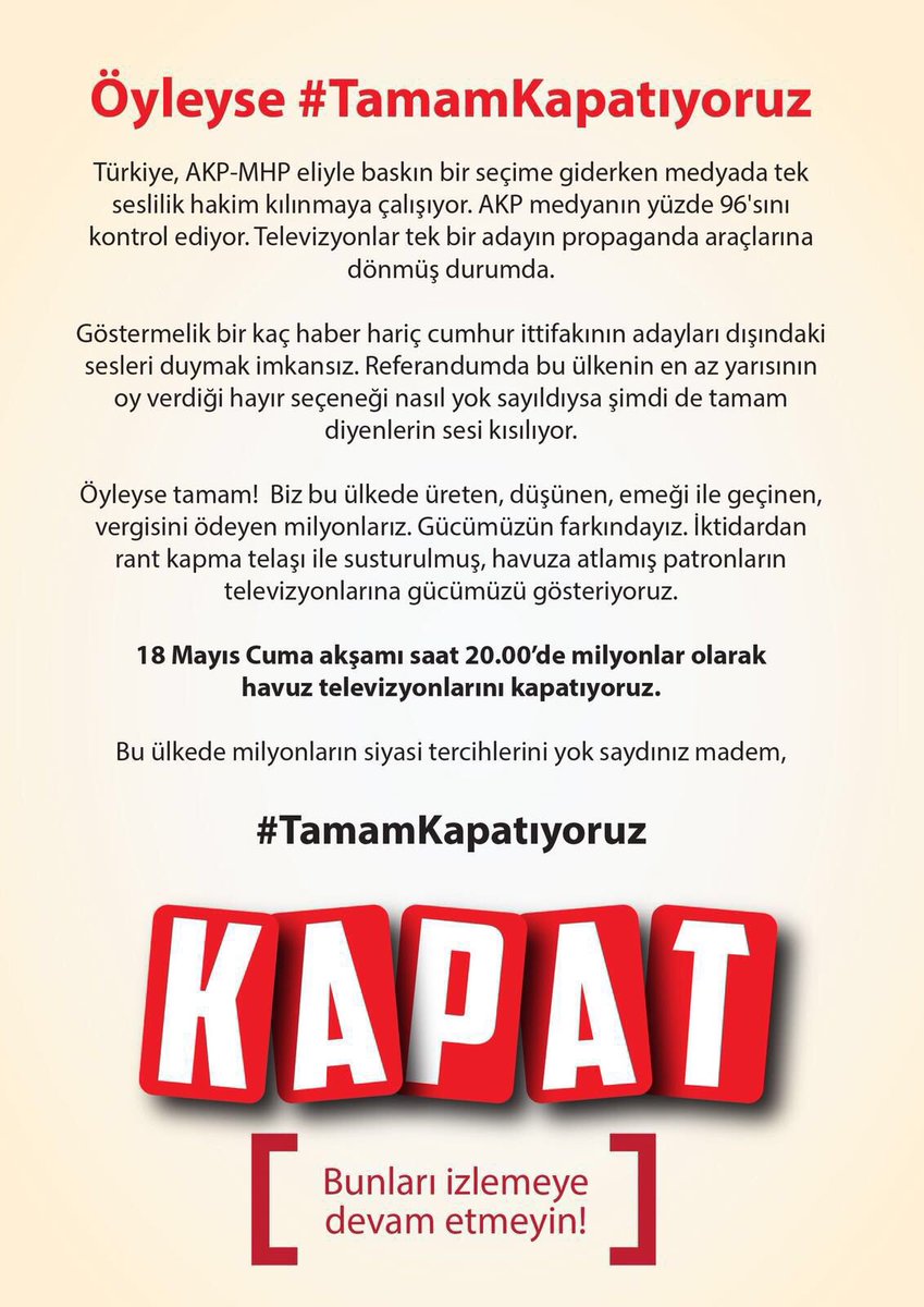 #TamamKapatıyoruz
