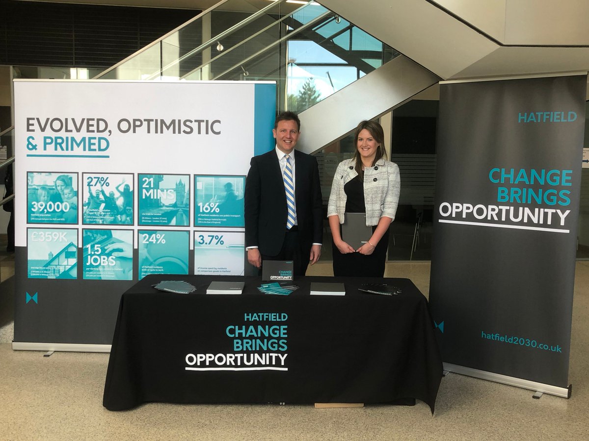 Promoting our town at the <a href="/HHC_Ltd/">HHC Ltd</a> Smarts Herts Conference this week, including a talk from <a href="/UniofHertsVC/">Quintin McKellar</a> on the 2030+ vision and plans for renewal: hatfield2030.co.uk/hatfield-oppor…
