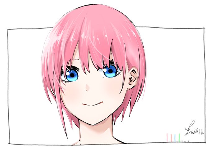 七星のるさんがTwitterに投稿した中野一花(五等分の花嫁)のイラスト。