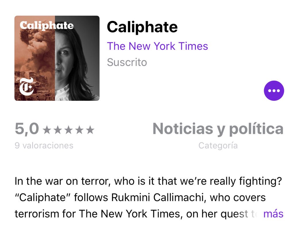 aormaechea's tweet photo. Uff imposible mejor edicion de audio de la que tiene Caliphate, no me puede gustar mas.. #podcast #cuonda https://t.co/XdrfNohl38