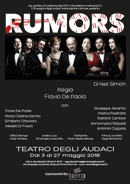 Dopo il grande successo dello scorso anno, al Teatro Degli Audaci di #Roma torna "Rumors", una brillante commedia degli equivoci.
Scopri di più su #BinRome👉goo.gl/83byBv