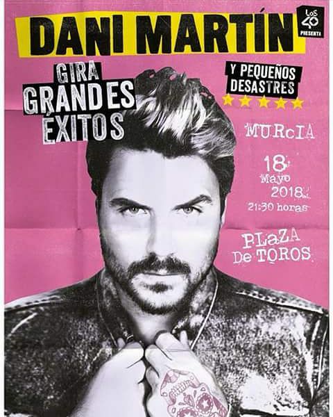 18 de mayo <a href="/_danielmartin_/">Dani Martín</a> en concierto. Plaza de Toros de #Murcia danimartin.com.es/conciertos  #GrandesExitosyPequeñosDesastres ¿Te la sabes?