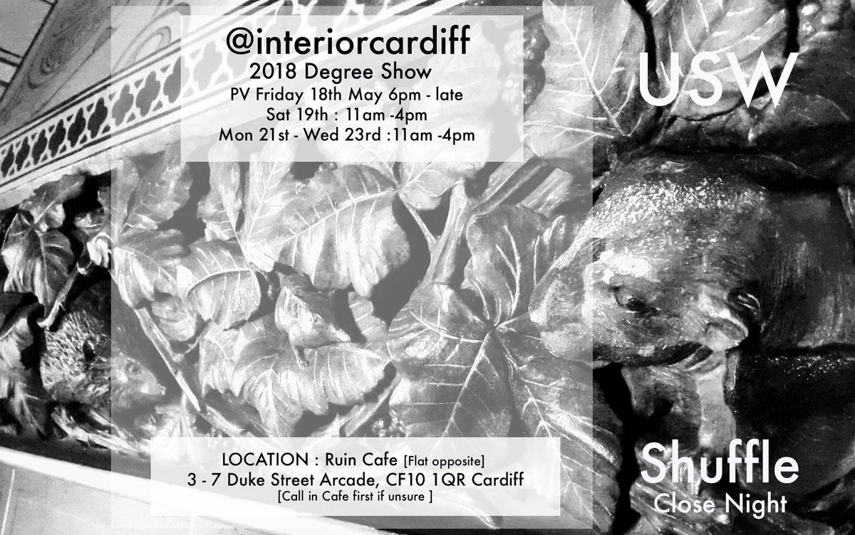 USWCreative's tweet photo. Hot on the heels of @USW_FUSE and Media Production grad shows is @interiorcardiff! Head to Duke St Arcade on Friday this week to see the future of interior design! #CardiffGradfest2018 https://t.co/BobuLD9WI7