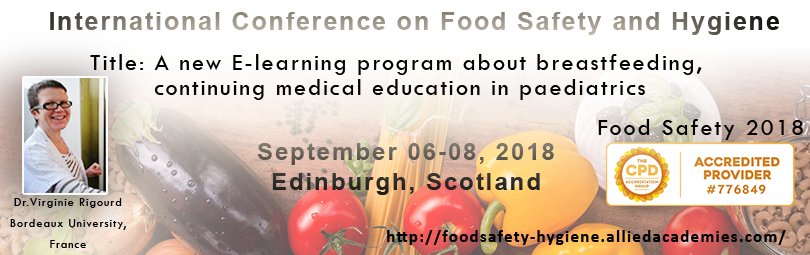 alliedmeet's tweet photo. Dr.Virginie Rigour is sharing her research on: A new E-learning program about #breastfeeding, continuing medical education in pediatrics.
#FoodSafety #FoodHygiene #Food_Safety_Conference #Edinburgh #Scotland #AlliedConference #AlliedAcademies
register at https://t.co/X5nd2XZycE https://t.co/lFAKh5rVyU